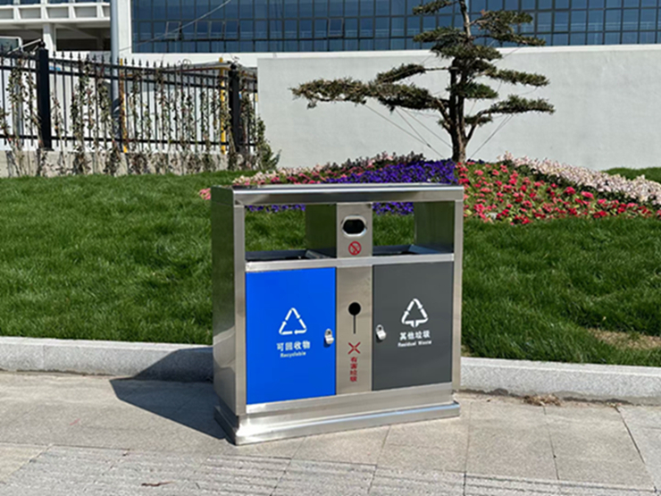 不銹鋼分類果皮箱